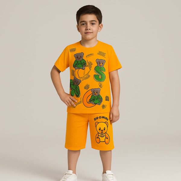 ست تیشرت و شلوارک پسرانه MOSCHINO کد XB-45|عمده فروشی لباس بچگانه پسرانه و دخترانه